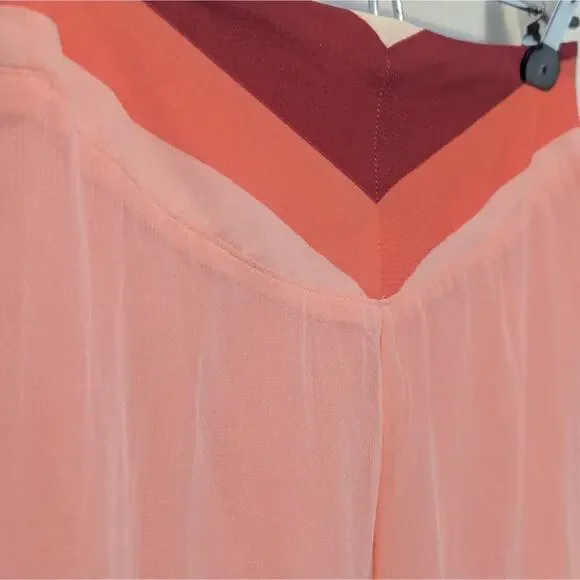 FREE PEOPLE OFF THE GRID CULOTTES CHIFFON CROPPED WIDE LEG PINK FLORAL PANTS XS - Picture 7 of 10